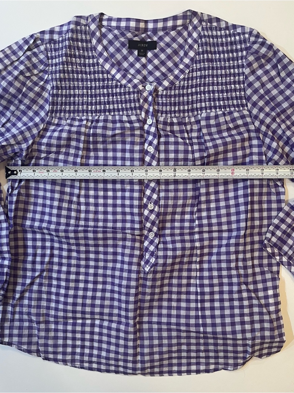 J Crew NEW purple gingham summer top M - Picture 5 of 5